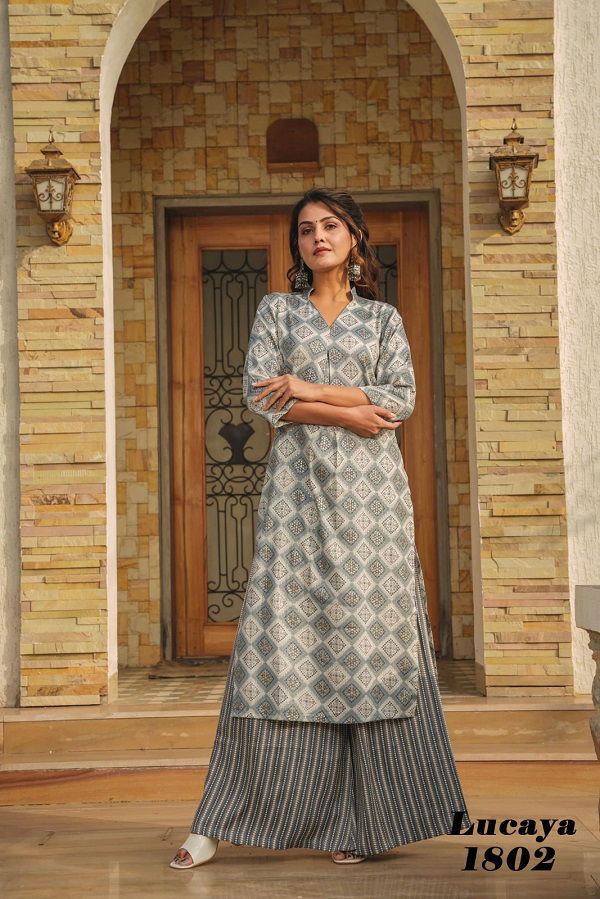 Lucaya Vol 18 Printed Casual Wear Kurti With Bottom Wholesale Market In Surat

